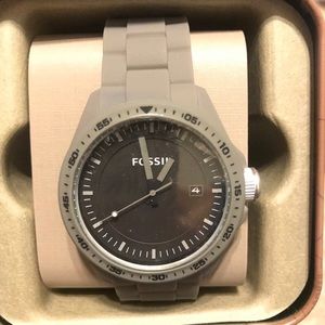 NEW w/plastic over dial silicone Fossil watch